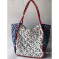 Deep blue cotton material shoulder bag